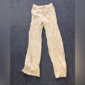 Wonderly Beige Wide Leg Flowy Pants small